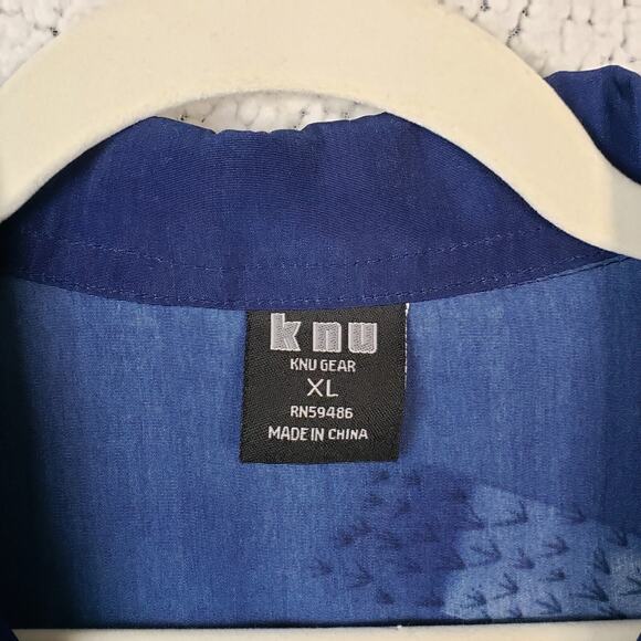 KNU Gear Mens Shirt XL Button Front Short Sleeve All Over Dragon Graphic 52x30 - Picture 7 of 9